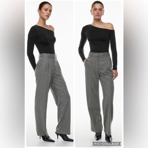 Aritzia Wilfred The Effortless Pants Cashmere Wool Blend Wide Leg Size 12p
